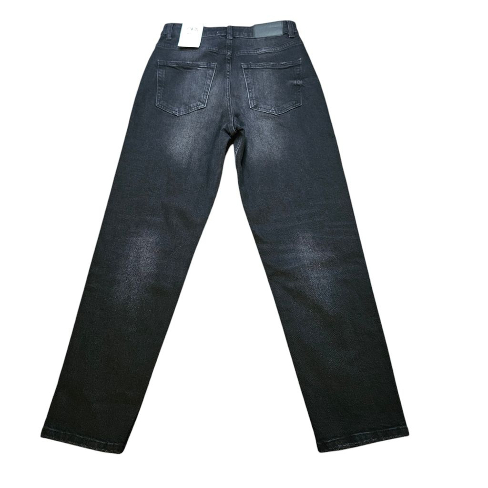 Women's Zara 4 Black Mom Fit Straight Leg Ankle-grazer Jeans - Picture 3 of 8